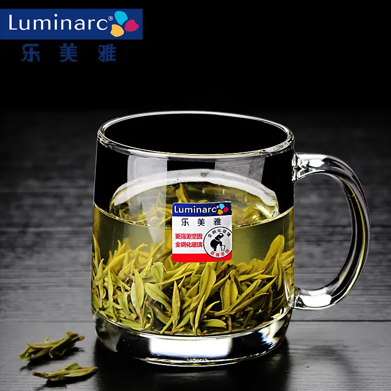 家用带把喝水杯子 加厚耐热办公泡茶杯 钢化微波牛奶杯
