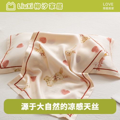 柳汐天丝儿童枕套30x50夏凉a类婴儿宝宝专用凉感枕头套40x60cm