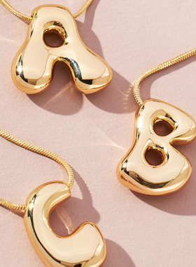 热销新型款气泡字母二十六字母项链母项链吊坠项链欧美流行