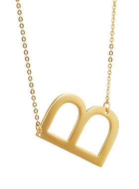 跨境18K不锈钢26个英文字母项链女欧美简约钛钢姓氏首字母项链