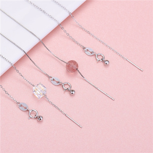 0.5特细0.6mm特细纯银针式万能链万能链针式路路通盒子链万能项链