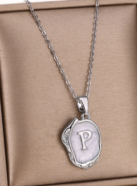 欧美跨境ins风夏季26个英文字母滴油立体项链18K镀金项链女