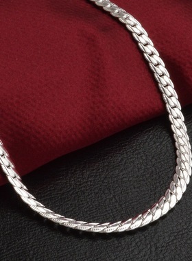 欧美男士镀金5mm粗项链银色马鞭链土豪金链子嘻哈外贸跨境