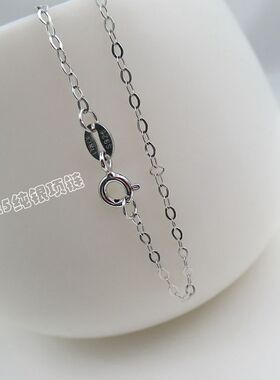 S925纯银饰品45cm纯银项链80厘米锁骨O字女士银链条压光十字链