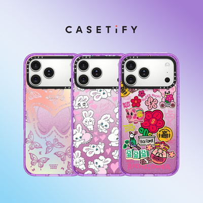 CASETiFY 星钻壳 蝴蝶/小兔/小熊 适用苹果iPhone17ProMax/17Pro/16ProMax/16Pro/15ProMax紫色手机壳