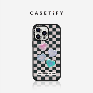 Max防摔手机壳 Top Pro Plus 适用于iPhone15 Studio Girl 格纹爱心By CASETiFY