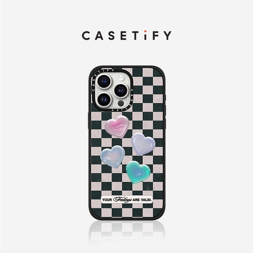 CASETiFY格纹爱心防摔手机壳