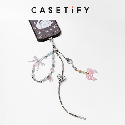 CASETiFY 粉梦蝶影 多功能风格挂饰 适用于iPhone全系列手机配件挂绳手机链