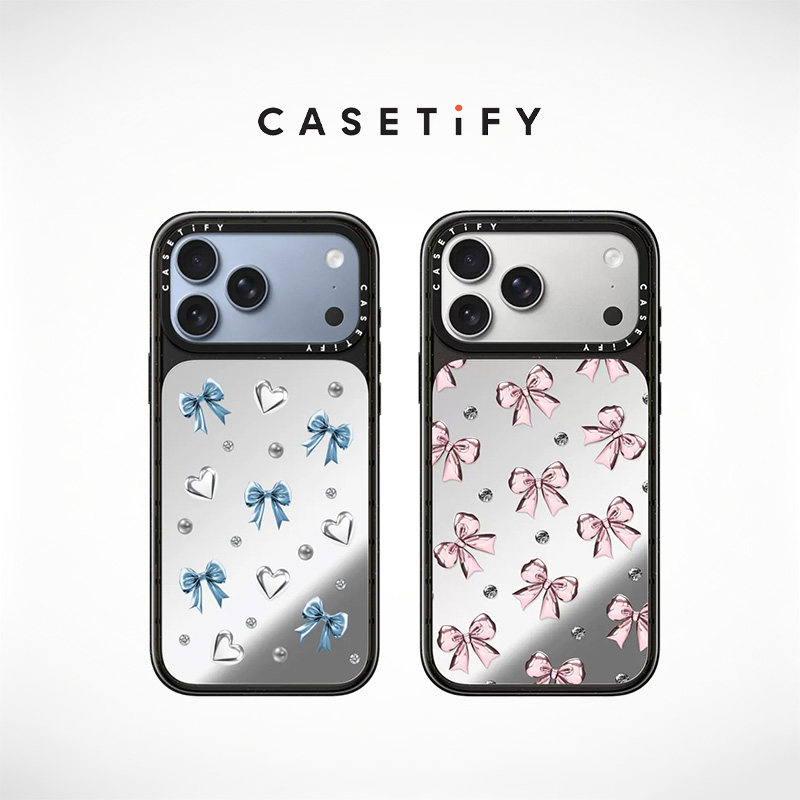 CASETiFY 金属粉红丝带/金属蓝色丝带 适用于苹果iPhone18ProMax/18Pro/17ProMax/17Pro/16ProMax镜面手机壳