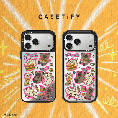 CASETiFY 迪迪Miao 好饱喵喵 适用于苹果iPhone17ProMax/17Pro/16ProMax/16Pro镜面手机壳