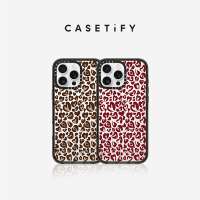 CASETiFY 爱心豹纹 适用于iPhone16ProMax/16Pro/15ProMax手机壳