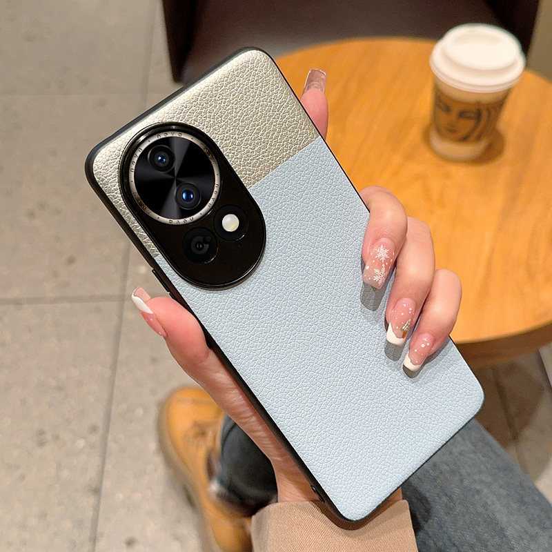 高级拼接皮纹适用华为nova13手机壳皮纹nova13pro保护套全包防摔nova13ultra皮质网红ins风高档简约男女拼色