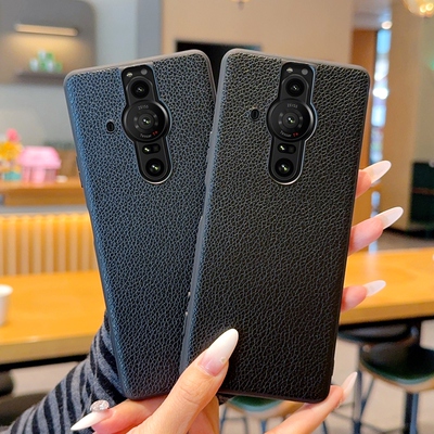 适用索尼XperiaPro-I手机壳皮纹高级黑边肤感荔枝纹XperiaPro-I保护套全包硅胶软边防摔简约ins风