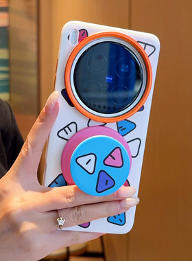 创意图案适用vivoX200手机壳皮纹X200ultra保护套全包软边X100S高档磁吸气囊支架x200promini橙色金属镜头