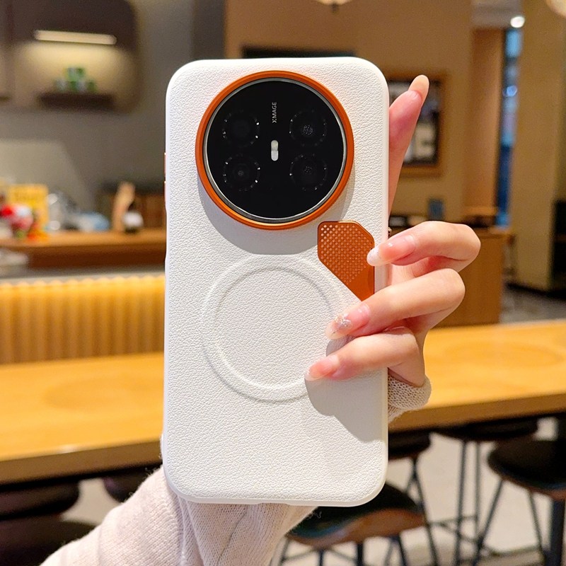 适用华为mate70air手机壳皮纹磁吸散热五金mate70Air保护套金甲高档轻奢简约全包防摔硅胶软边金属镜头