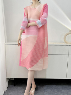 女装 大码 胖mm孕妇裙 海边度假印花连衣裙女2024新款 星芭莎褶皱夏款