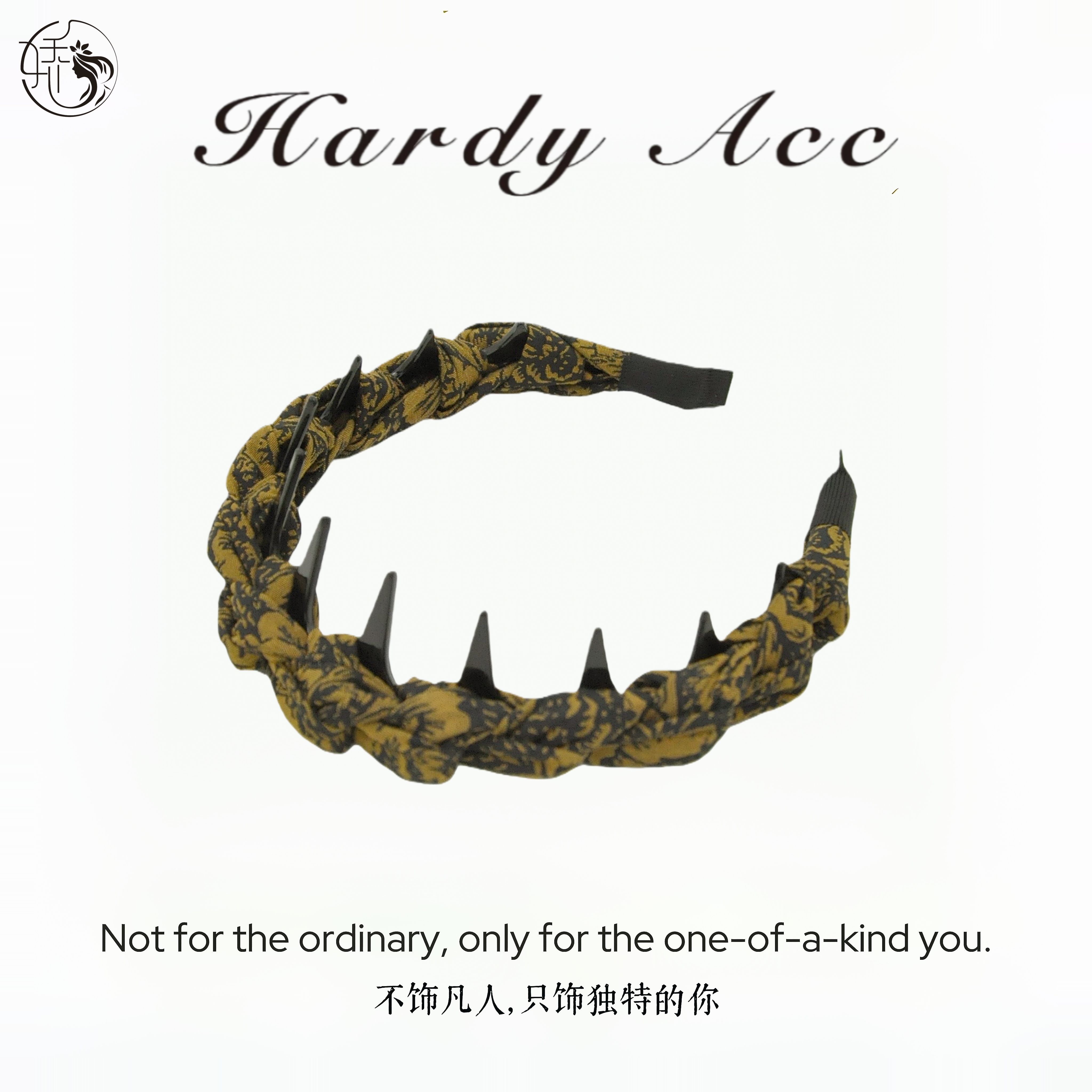 美添娇纯手工醋酸提花倒插梳发箍