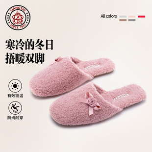可爱少女心轻奢高级感室内情侣韩版 保暖百搭地板棉拖 时尚 毛毛拖鞋