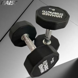 全新专业悍马PU哑铃纯钢专用包胶健身房男士商用家用十角固定新款