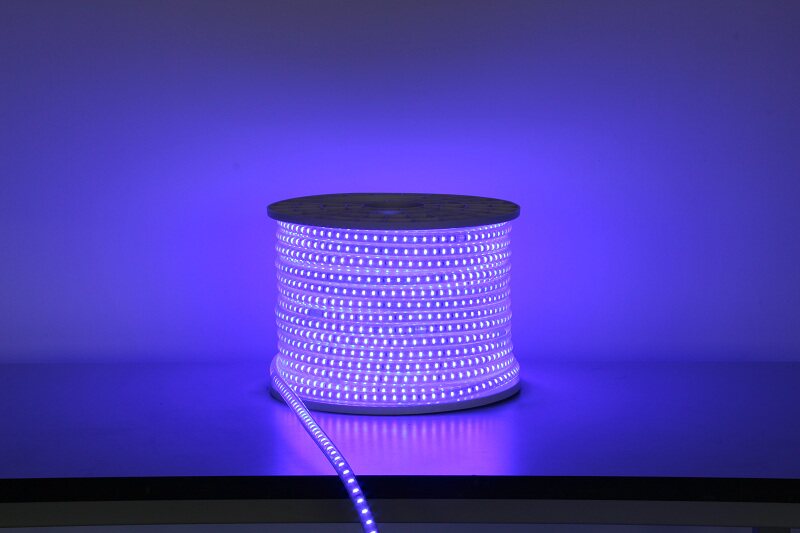 LED冰蓝光灯带冷蓝色灯条门头户外硅胶防水亮化浅蓝色灯条220V伏