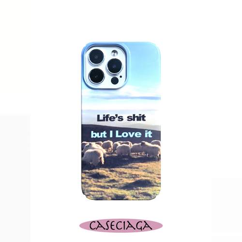 CASECIAGA14promaxBUTILOVEIT插画小众简约原创手机壳ins风时尚新款防摔亮面菲林壳全半包12pm硬壳13XR安卓