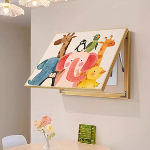 多巴胺计量盒装饰画卡通有趣的动物分配盒阻挡画奶油风格儿童卧室
