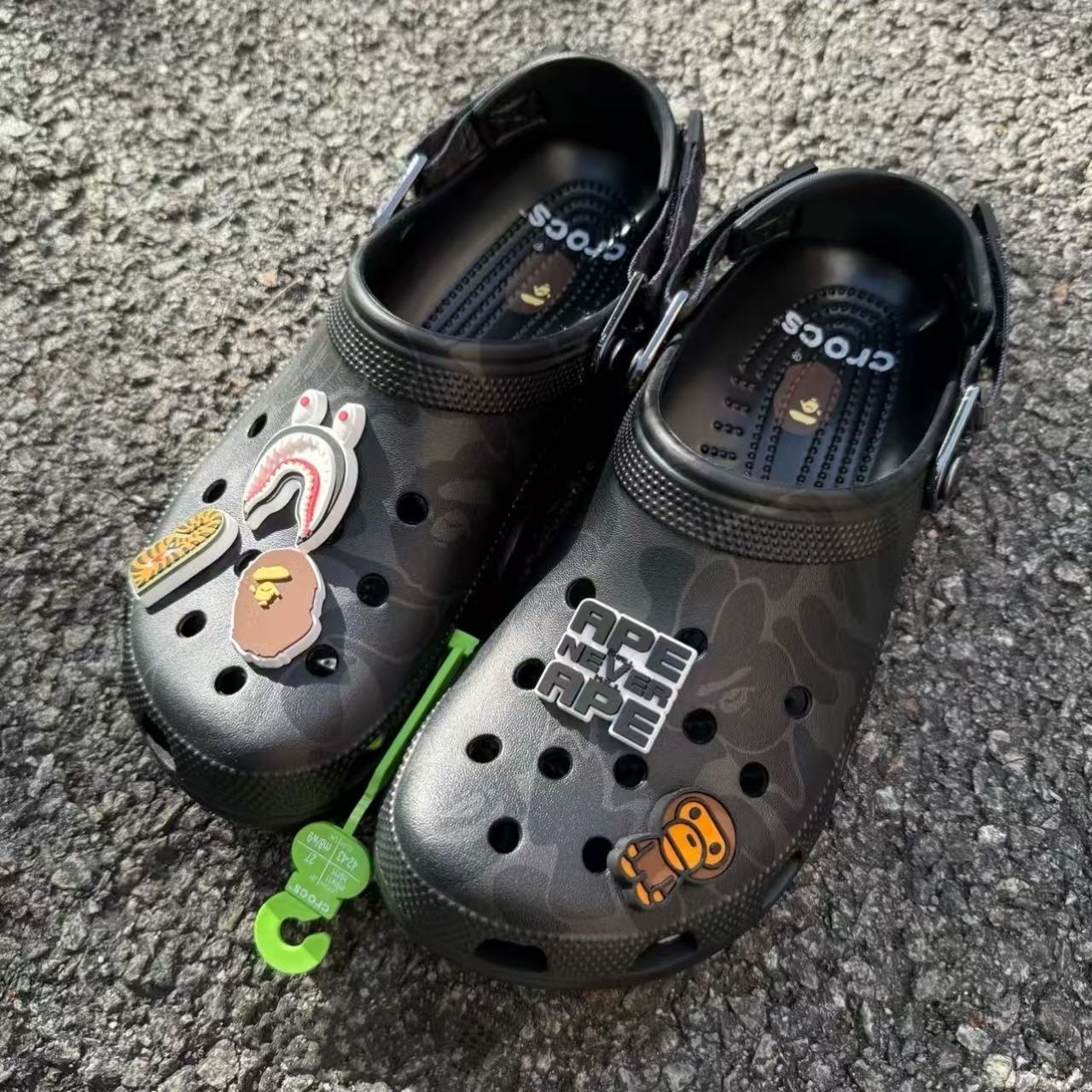 thumbnail for BAPESTALOW collaboration sneakers, black, blue, pink, green, low-top, casual trendy couple slippers