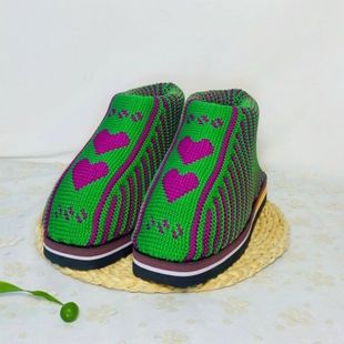 线品加绒纯毛棉鞋 鞋 保童月鞋 新棉女冬毛鞋 子 网红款 成手工线暖鞋 款