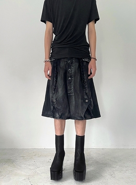 ACYCLIC_无环 水洗重工毛边短裤