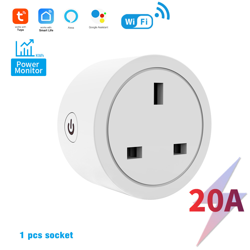 涂鸦wifi智能插座20A语音远程控制zigbee3.0带中继英规插头
