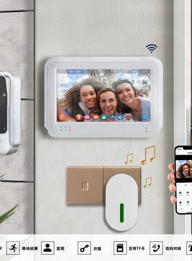 工厂直销叮咚门铃1080PWiFi可视门铃APP远程开锁涂鸦可视门铃