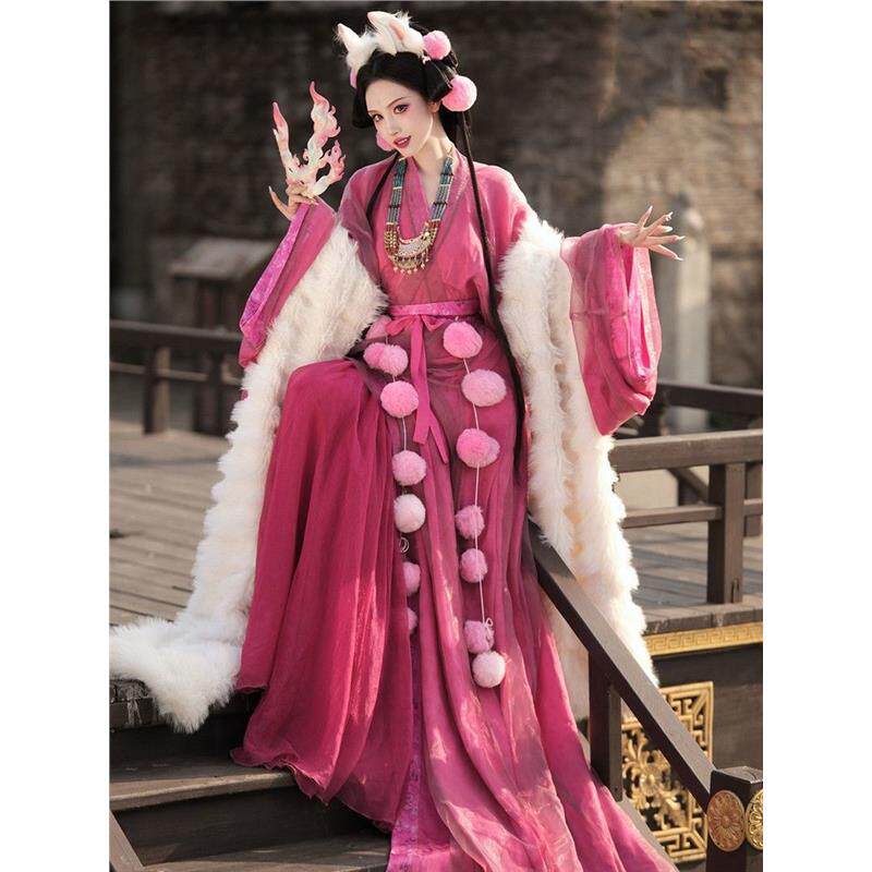 战国袍云台山妲己同款交领马王楚墓汉服新款复原直裾放量古装摄影