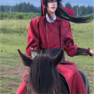 魏无羡cos服骑射服唐装圆领袍老祖长款爆款蓝忘机魔道祖师