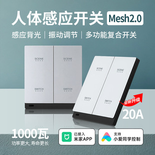 AG肤感玻璃人体感应智能开关超薄已接入米家APP支持小爱同学控制