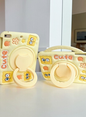 手提海绵宝宝360旋转适用三星a11+a9plus/a8平板保护套a7liteT220软硅胶s6liteP610卡通t290/x200/x210保护壳