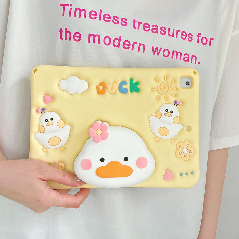 iPad保护套伸缩支架奶油黄色鸭子