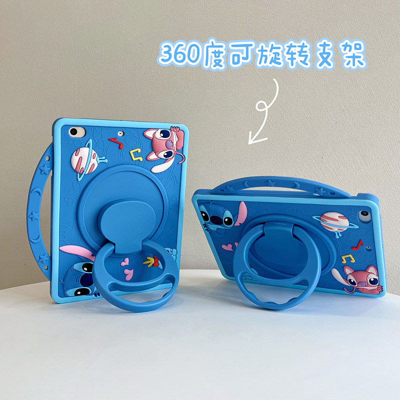 手提史迪奇360旋转适用华为MatePad11.5s保护套Air带笔槽M6卡通SE荣耀平板10/V9/X9Pro保护套X7畅享2硅胶软壳