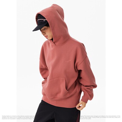 CryingCenterSports2025年冬浪形口袋连帽套头加绒卫衣自发热男女