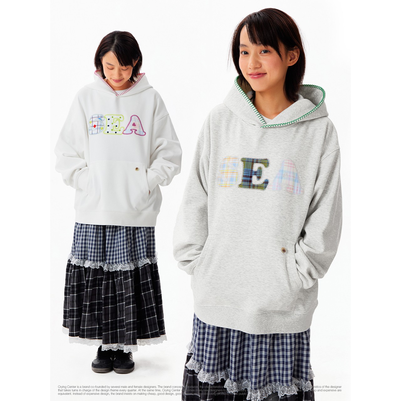 CryingCenterSports2025年秋 SEA贴布绣连帽卫衣 哭喊中心