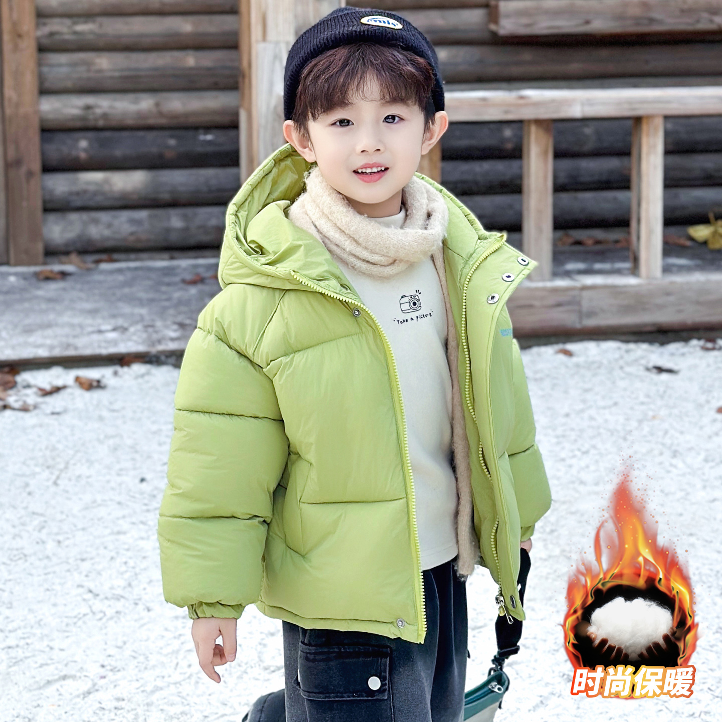 男童冬季棉服儿童保暖面包服外套2025新款冬装加厚中小男宝宝棉衣