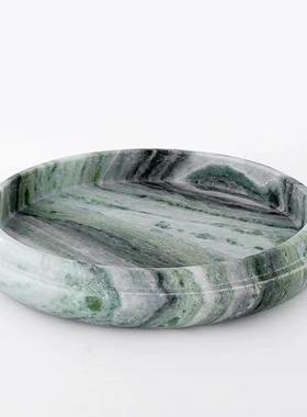 极简创意意式黑金花祖母绿高档大理石果盘收纳客厅售楼部酒店托盘