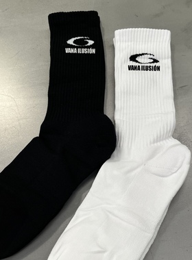 「loop系列」VANA ILUSION 圆环字母中筒袜毛圈袜男女情侣款潮