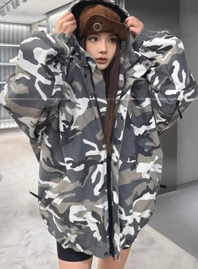 「SKI滑雪系列」VANA ILUSION 迷彩系列棉服防水连帽外套男女潮