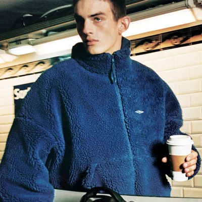 「SKI滑雪新季」 VANA ILUSION 蓝色摇粒绒外套羊羔毛棉服男女潮