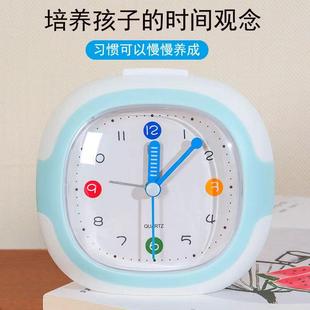 儿童闹钟学生夜灯床头静音走时多功能学习钟表简约可爱创意新款钟