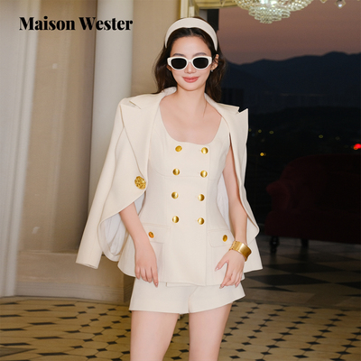 【徐如蓝同款】Maison Wester2026年春季新品精致白调西装三件套