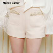 七夕限定 Maison Wester2025秋新款 简约链条装 饰加厚短裤