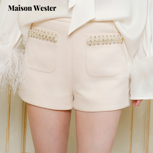 简约链条装 Wester2025秋新款 Maison 饰加厚短裤 七夕限定