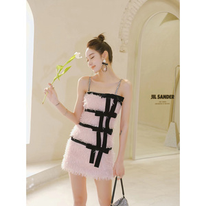 Maison Wester春季宋智雅同款时尚吊带裙蝴蝶结连衣裙可露丽穿搭