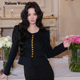Maison 外套 感气质黑色圆领金扣长袖 Wester2025夏季 新款